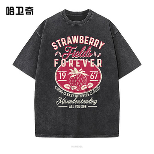 Tees Beatle Strawberry Old Rock Band Fields Unis School