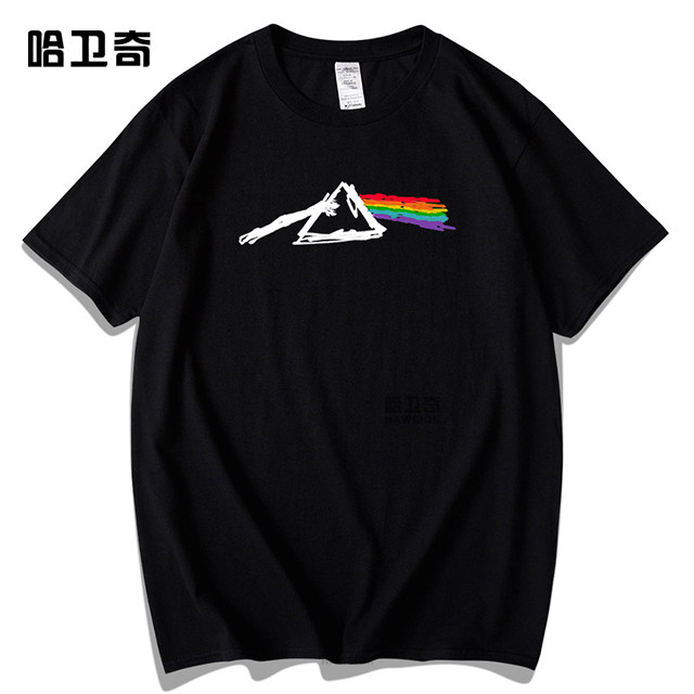 红韩平克弗洛伊德 Pink Floyd 摇滚乐队纯棉短袖t恤ROCK 月之暗面