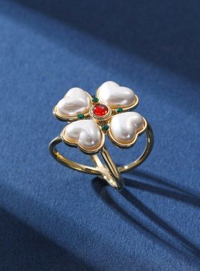 胸针女 时尚丝巾扣中古爱心四叶花小众多功能方巾扣大气衣角扣