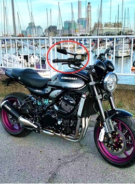 适用于川崎z900 z900rs W800后视镜摩托车改装铝合金反光镜倒视镜