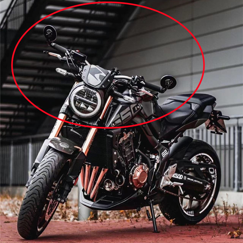 适用钱江QJ闪300S 500S改装手把镜摩托莫里尼赛文左6½车把反光镜