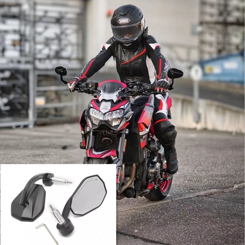 适用于川崎Z1000 Z900 Z400改装车把后视镜 ER6N手把大视野反光镜