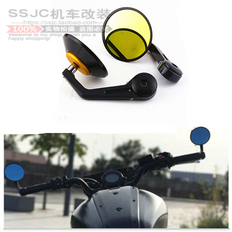 贝纳利黄龙600 302s 250摩托车改装复古专用后视镜/车把镜/手把镜