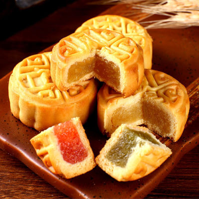 100个广式水果味小月饼五仁红豆豆沙中秋迷你小月饼散装多口味