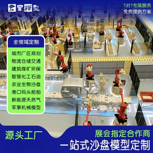 沙盘模型定制新能源城市规划设备厂园区生产线地形规划场景展会厅