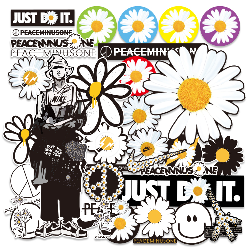 苏新皓同款权志龙GD小雏菊手机壳个性潮牌贴纸平板行李箱贴画防水