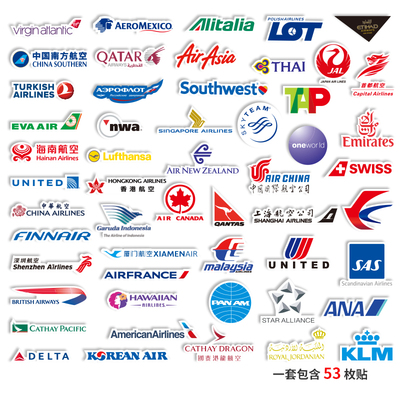 航空公司飞机登机牌贴画旅行达人拉杆箱行李箱装饰航空飞机票贴纸