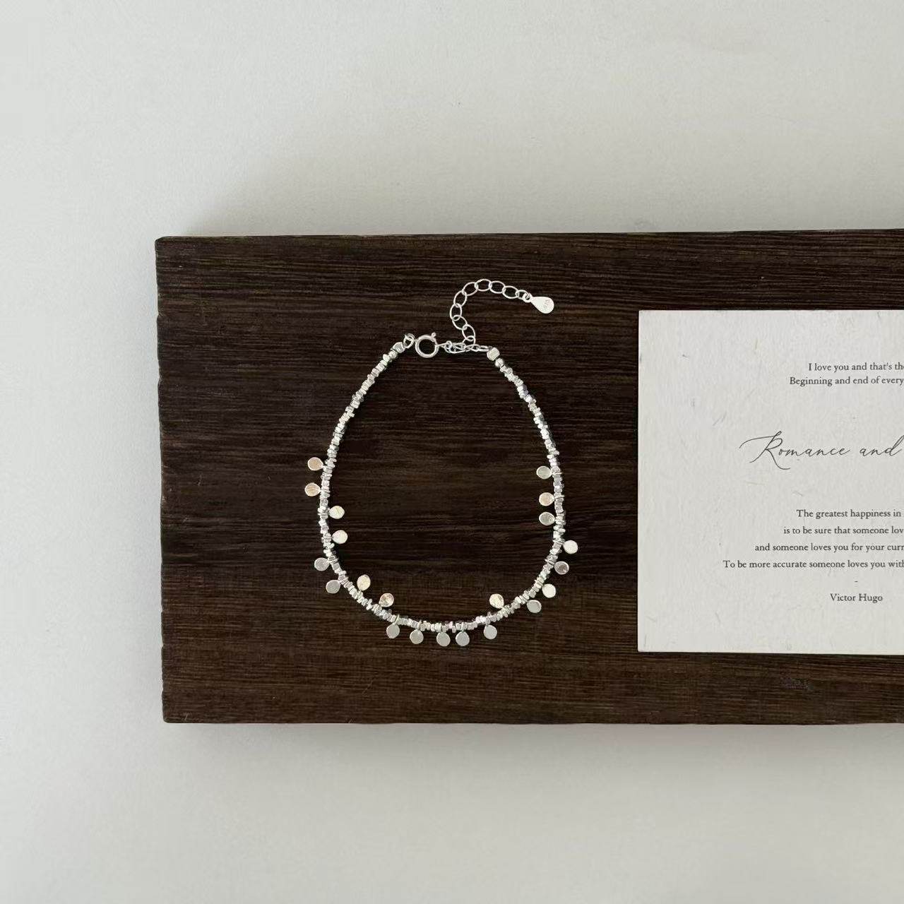 眼观S925银羽化亮片碎银手链复古高级感手链小众气质风精致文艺风,饰品/流行首饰/时尚饰品新,手链,淘宝优惠券,粉丝福利购,淘宝优惠卷