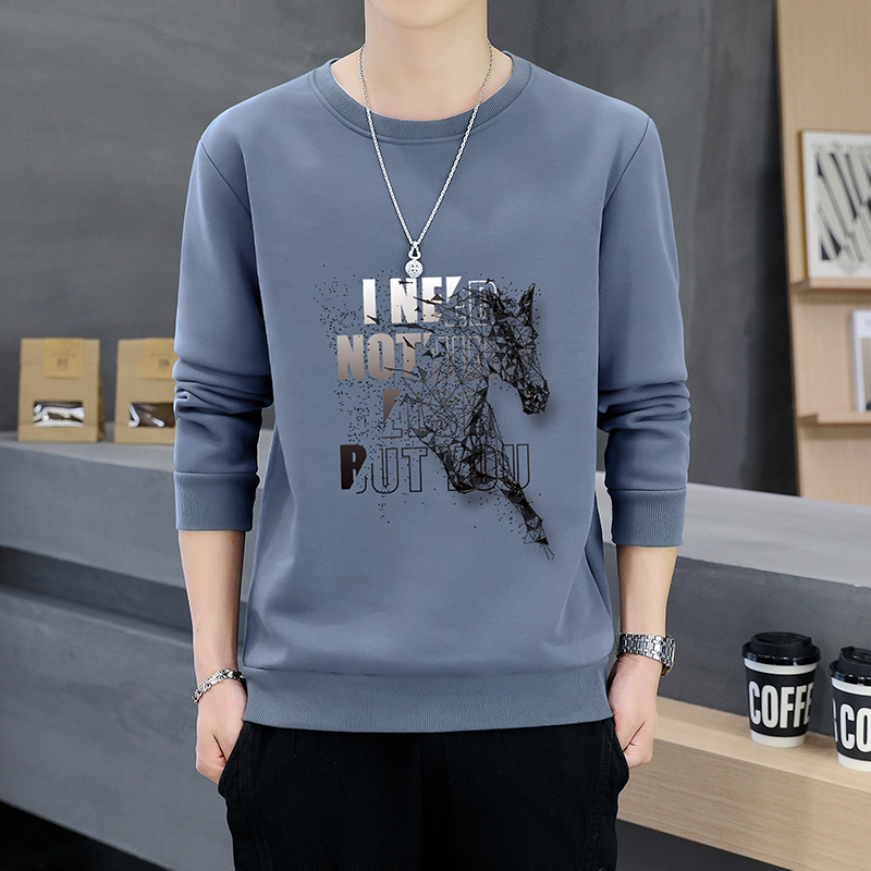 2025新款纯棉卫衣男秋冬加绒打底衫圆领春季长袖上衣