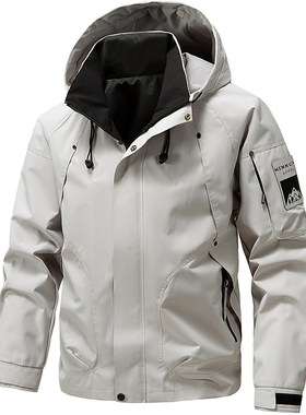 春秋冲锋衣男装外套冬季加绒保暖登山服新款棉服棉衣