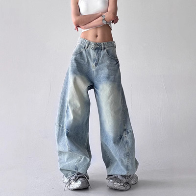 versatile denims pants loose jeans baggy trousers美式复古