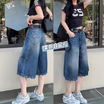 versatile denims pants loose jeans baggy trousers新款高腰