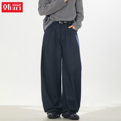 fashion denims pants loose jeans trousers原牛复古牛仔裤弯刀