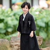 和服套装 kimono秋季 Boy 新款 儿童黑色日式 男孩上衣裤 子可爱演出