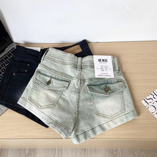 loose jeans shorts versatile denims pants trousers美式短裤女