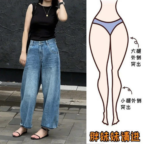 Versatile Denims Pants Loose Jeans straight Trousers 4xl仔裤