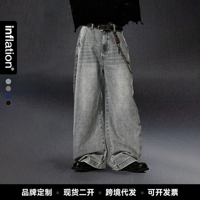 versatile denims pants loose jeans baggy trousers捷展男装|