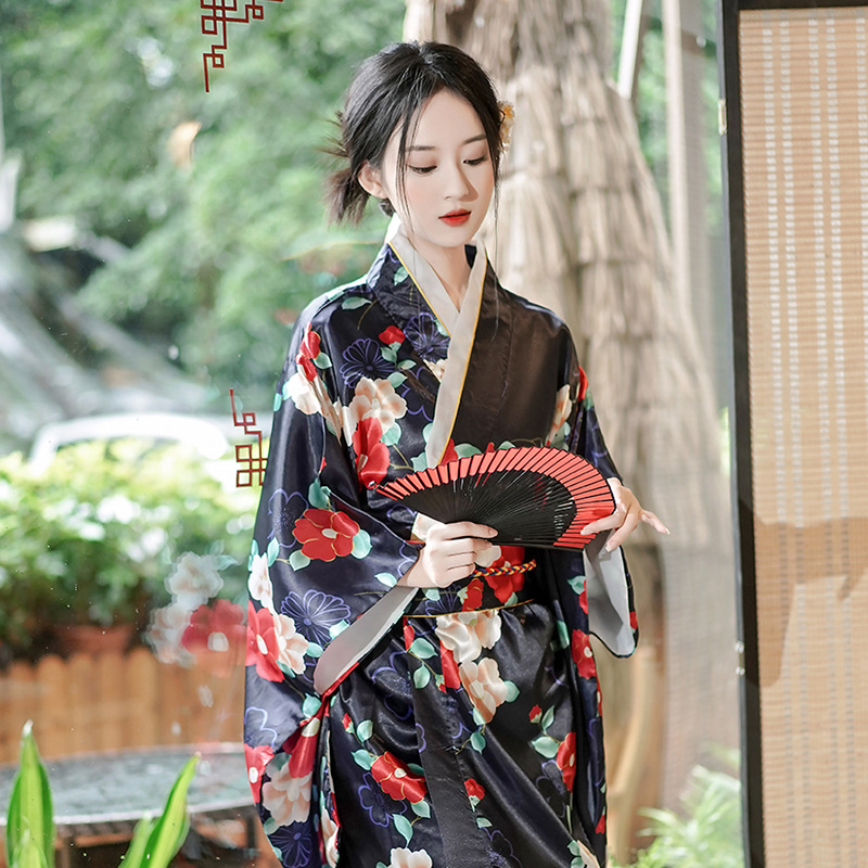 Women kimono 2025新款日式和服网红睡衣女士绸缎大码睡袍浴袍new