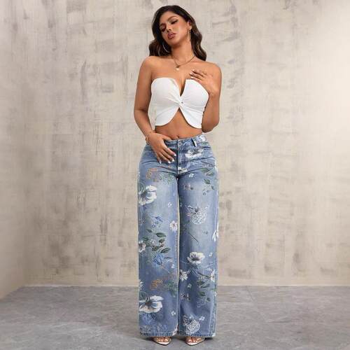 versatile denims pants loose jeans baggy trouserstemu美式
