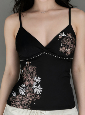 Women's Punk Grunge Sleeveless Camisole Crop Top无袖吊带上衣