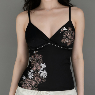 Women's Punk Grunge Sleeveless Camisole Crop Top无袖吊带上衣