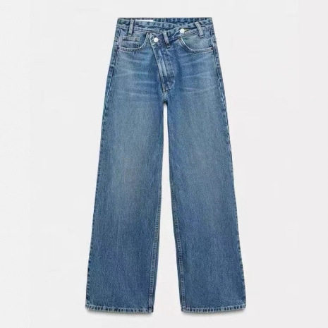 fashion denims pants loose jeans trouserstaop&za早新款女装