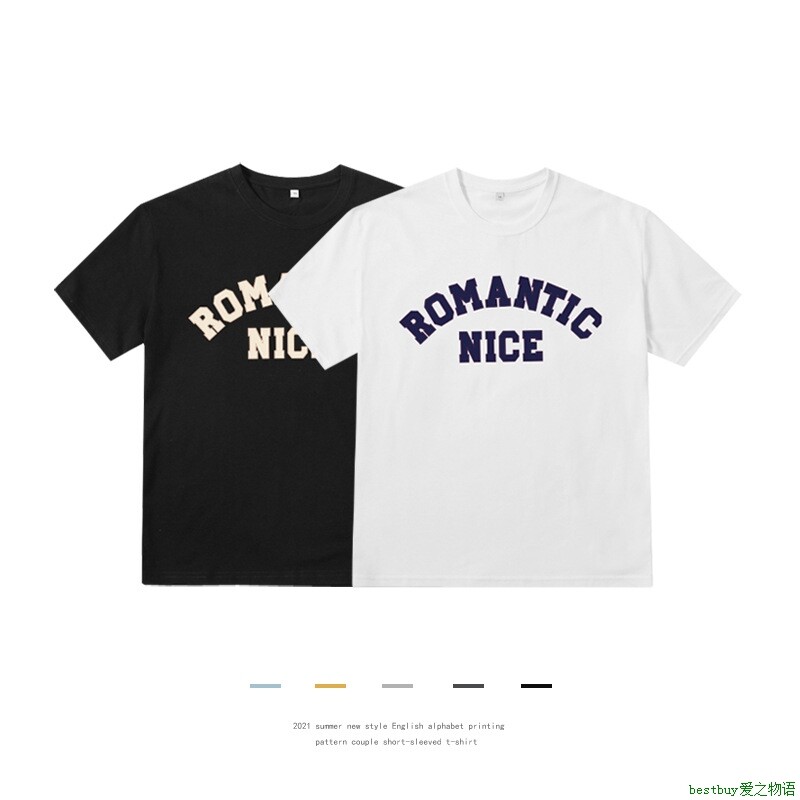 men t-shirt男装 印花t恤2023夏季新款英文字母短袖情侣体恤休闲