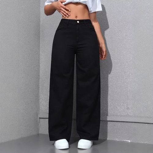 S-5XL Women's Jeans Straight-Leg Loose Casual Pants 女牛仔裤