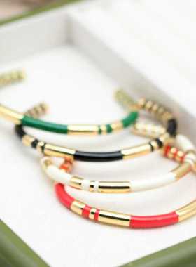精致开口夏季珐琅手镯时尚