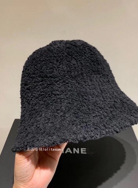 明星同款秋冬显脸小羊羔毛绒渔夫帽时尚保暖白色水桶帽百搭盆帽女