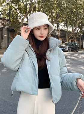 ins棉服灯芯绒棉衣外套冬季短款小个子加厚学生面包服外贸跨境