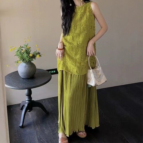 三吉黑花【簪花】南法度假风连衣裙子夏季新款今年流行漂亮套装裙