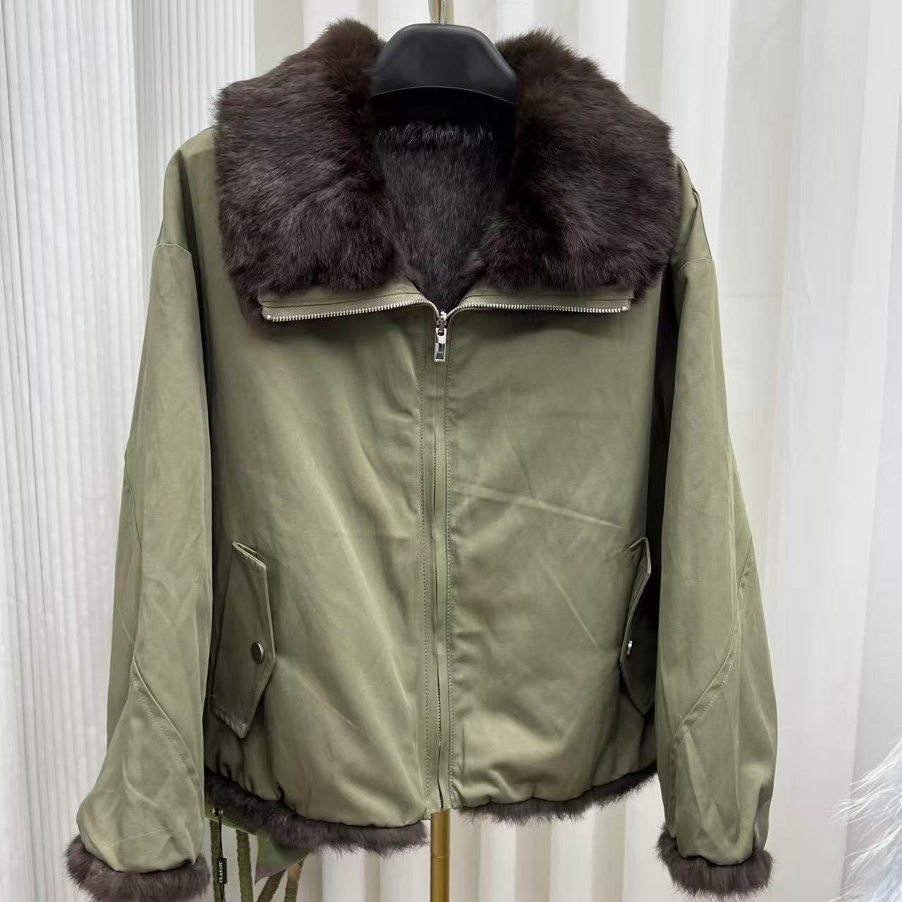 海宁女士时尚保暖兔毛整皮两面穿时尚网红皮草外套,女装/女士精品,皮草,淘宝优惠券,粉丝福利购,淘宝优惠卷