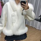 海宁女士皮草新国风双面呢狐狸毛鹅绒内胆时尚 外套