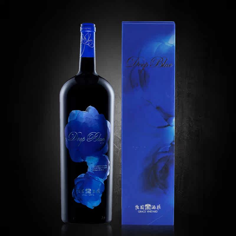 怡园酒庄 深蓝系列1.5L升红酒 干红葡萄酒1500ML大瓶单支礼盒装