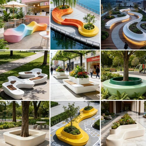 玻璃钢树池座椅景观公共区休息椅