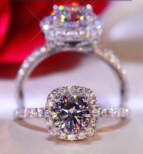 s925纯银镀pt950女1克拉