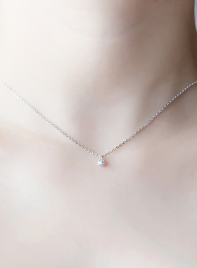 弥音原作   S925纯银锁骨链多颗水钻宝石项链细短链女转运