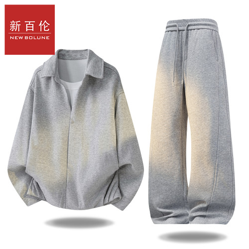 新百伦秋冬老钱风POLO卫衣套装