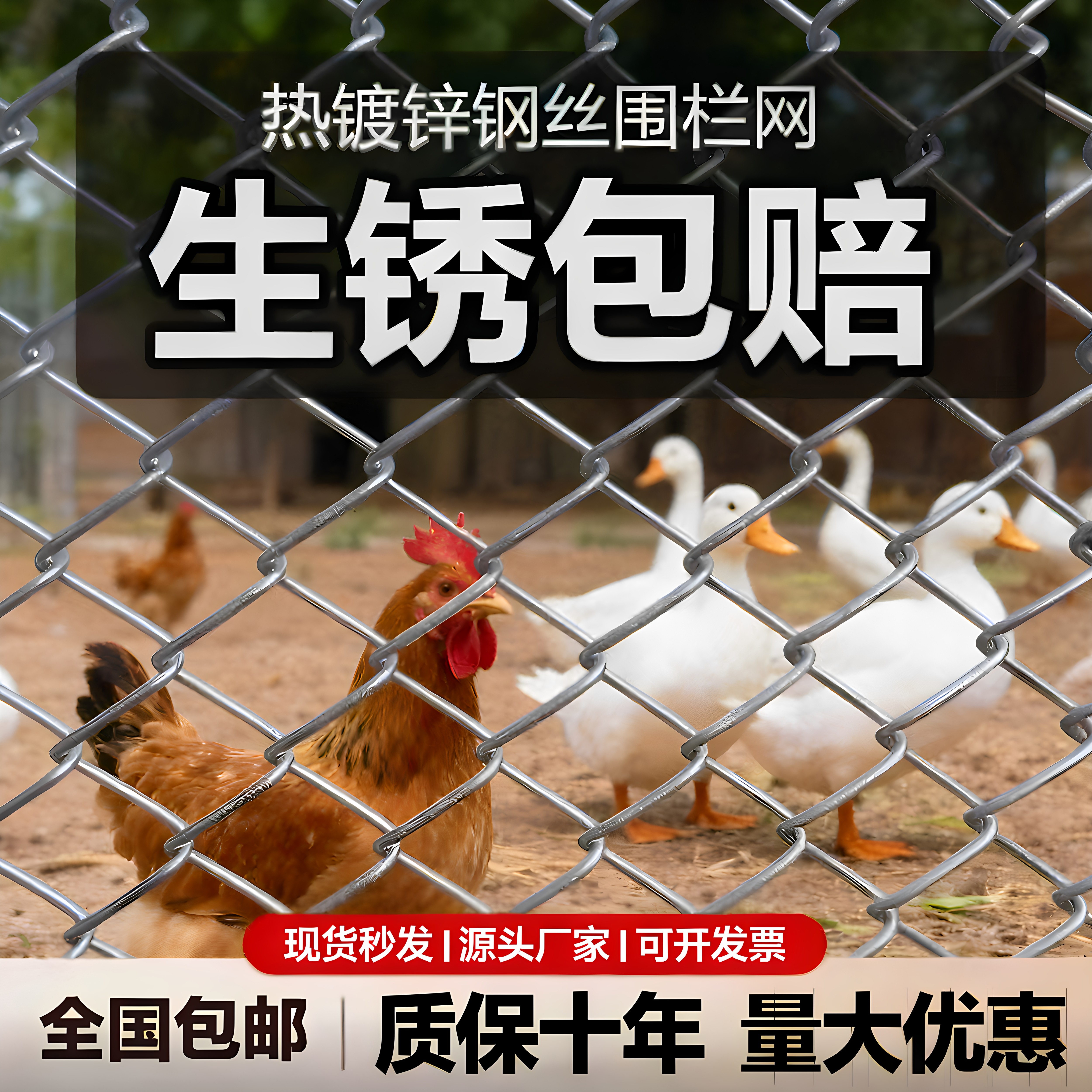 100%不生锈热镀锌钢丝围栏网