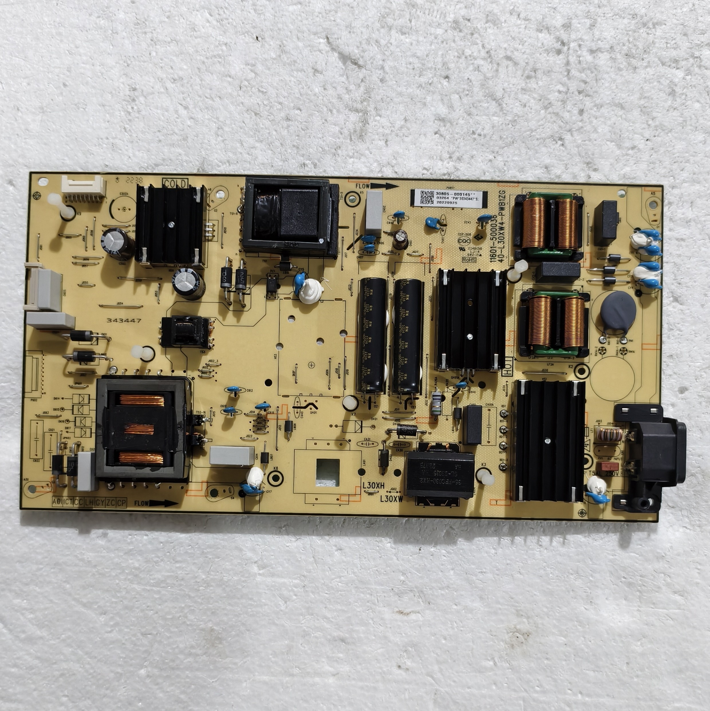 九成新原装TCL 75V6D/75S12电源板11601-500036 40-L30XW4-PWB1ZG