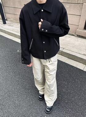 POPLAR CLASSIC 短款拉链夹克基础休闲宽松外套高级感男女clean