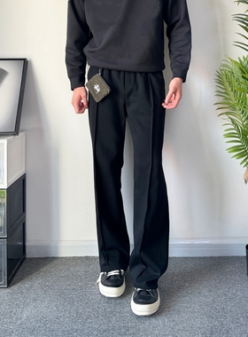 POPLAR CLASSIC基础立体剪裁解构垂感中线西裤休闲直筒微喇长裤