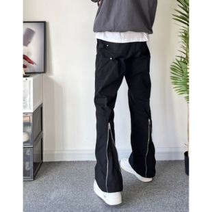 POPLAR CLASSIC 后拉链vibe微喇叭伐木裤工装裤显瘦休闲长裤男