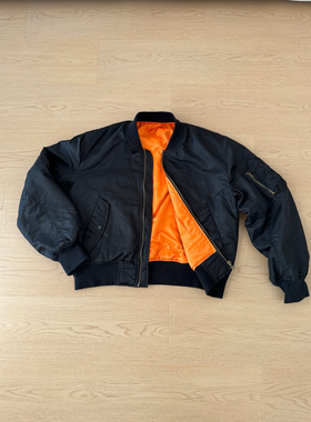 POPLAR CLASSIC 橙内特氟龙三防尼龙MA1短廓形飞行夹克外套棉服