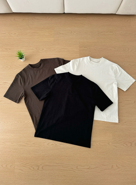 POPLAR CLASSIC夏季基础小领口索罗娜短宽BOXY纯色抑菌T冰感短袖