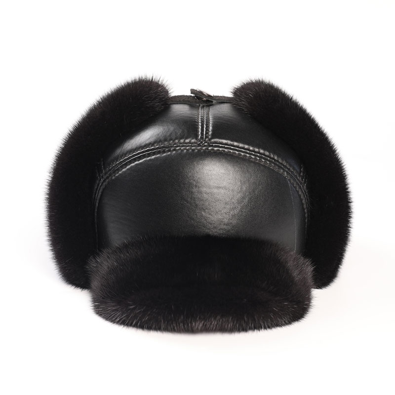 貂帽子男士冬季整貂护耳棒球帽御寒保暖雷锋帽中老年棉帽