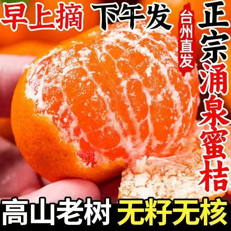 浙江涌泉蜜桔酸甜橘子新鲜薄皮绿皮现摘黄皮酸甜橘子无籽蜜桔孕