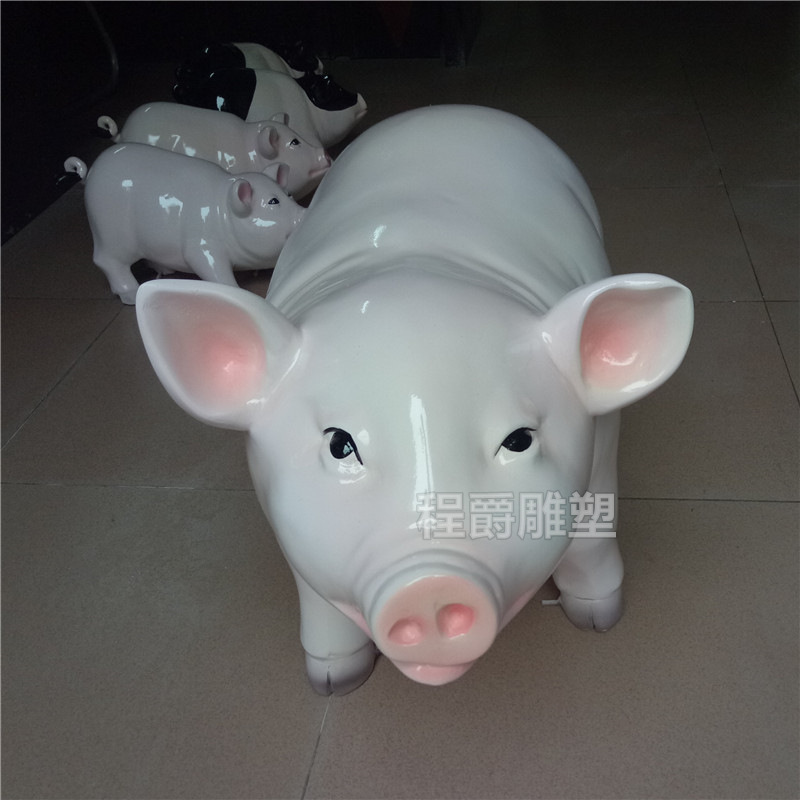 定制玻璃钢猪模型 动物雕塑畜牧场养殖广告展示摆件按需定制