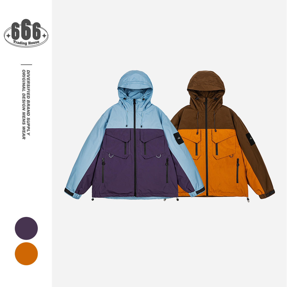 CTOSRCZ户外拼色羽绒服男冬季三合一可拆卸内胆单穿加厚外套CD06